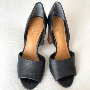 Franco Sarto Block Heel Open Toe Pump Size 4